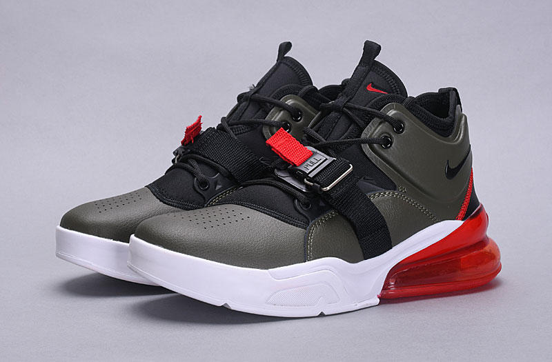 Nike Air Force 270 Mid Army Green Black Red White Shoes